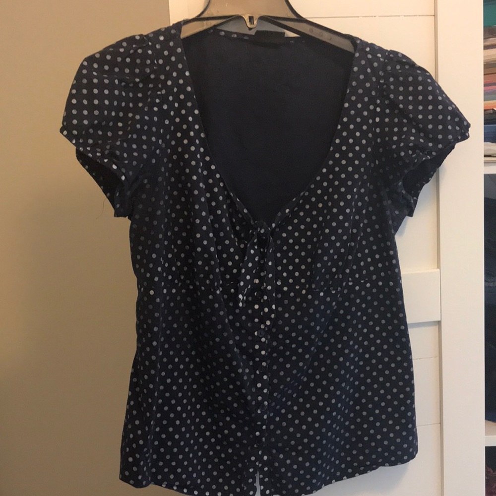 Vintage Torrid. Navy/silver pin up tie shirt.